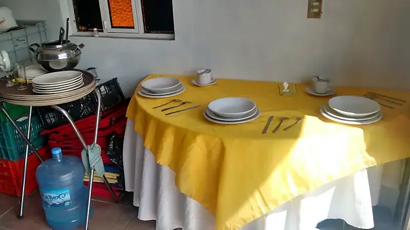 Mesa montada para fiesta de Alquiladora El Cachin en Tlaxcala