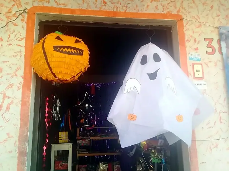 Decoración de Halloween de B'day en Cacahoatán